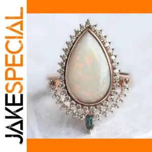 Waterdrop-Shaped Zircon Women's Ring in Silver or Gold