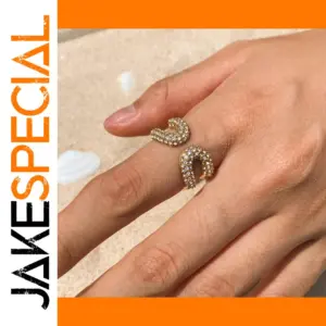 Elegant Gold Stainless Steel Rhinestone Ring