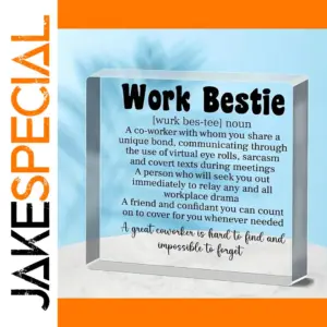 Elevate Workplace Bonds with Acrylic "Work Bestie" Award