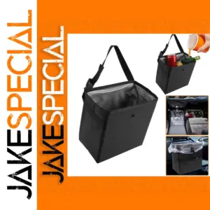 Black Car Trash Can with Leak-Proof Lining