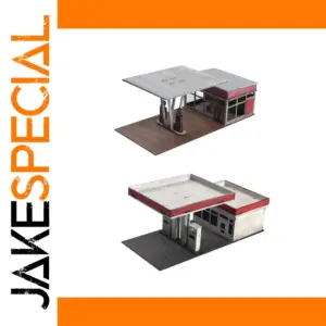 Wooden Gas Station Model Kit for Dioramas