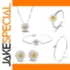 Floral Sterling Silver Jewelry Set for Women