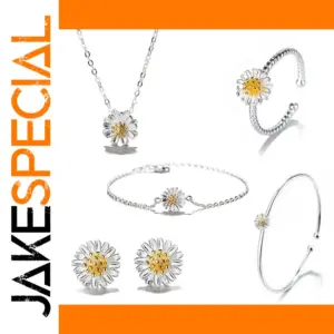 Floral Sterling Silver Jewelry Set for Women