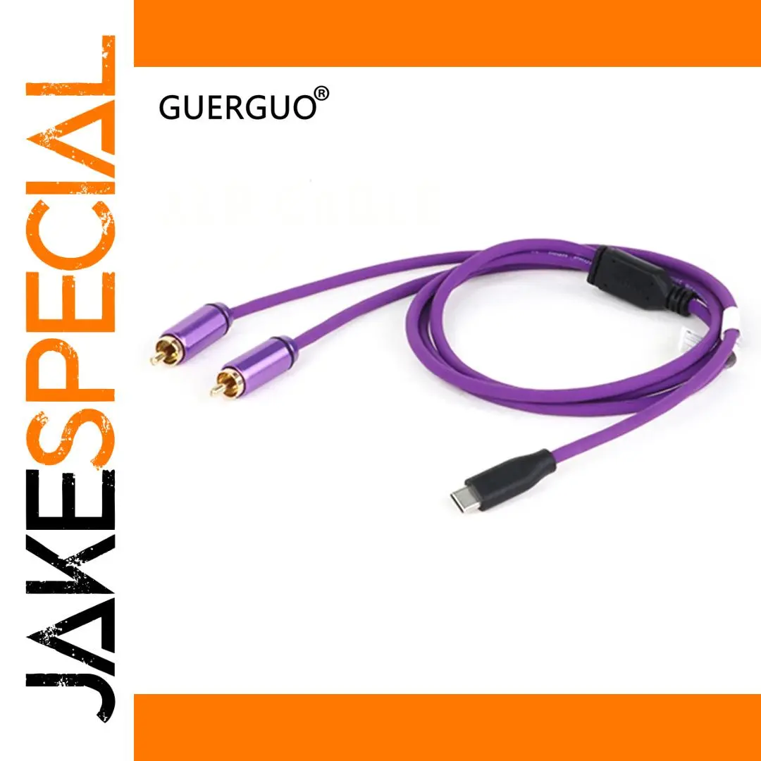 Vibrant Purple USB C to Dual RCA Cable 1m/2m 1 Vibrant Purple USB C to Dual RCA Cable 1m/2m