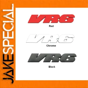 VR6 Metal Alloy Car Badge 9.4cm with Chrome or Black Finish
