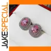 925 Silver Pink Cubic Zirconia Earrings