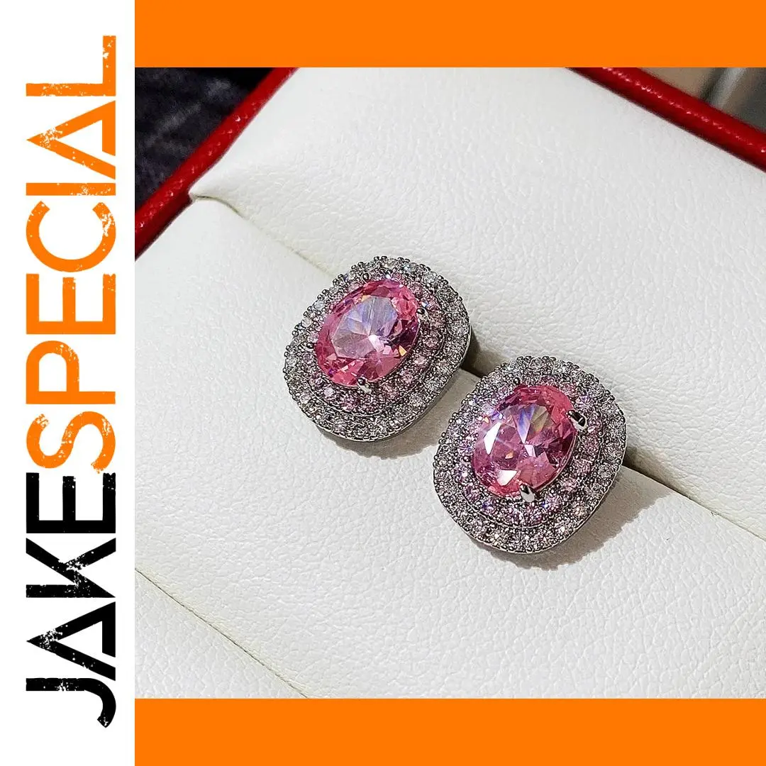 925 Silver Pink Cubic Zirconia Earrings 1 925 Silver Pink Cubic Zirconia Earrings
