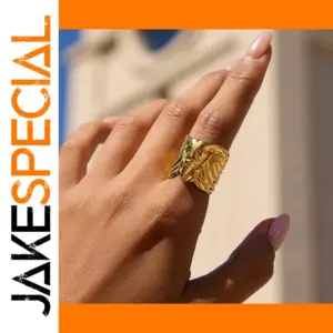 Stainless Steel Gold Elephant Ring