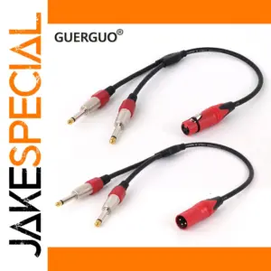 Dual 1/4 TS to XLR Y-Splitter Cable 0.3m/0.5m