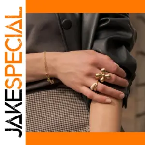 Stainless Steel Gold 4-Petal Flower Ring