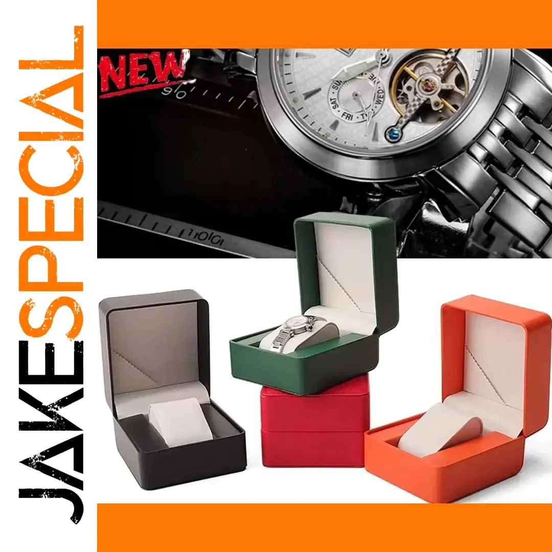Square Leatherette Watch Storage Box for Men 1 Square Leatherette Watch Storage Box for Men