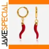 Vibrant Red Chili Pepper Stainless Steel Earrings