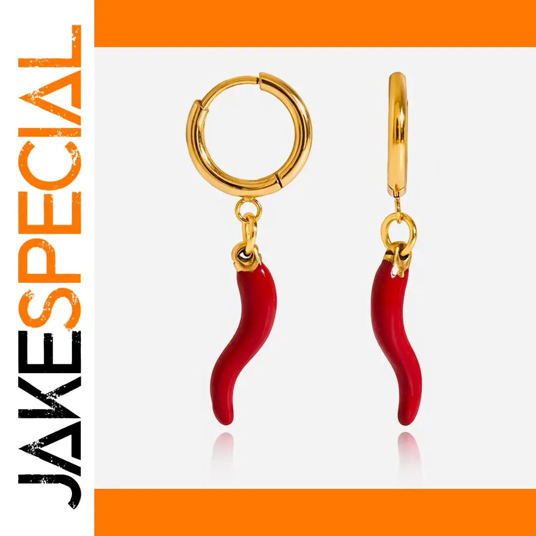 Vibrant Red Chili Pepper Stainless Steel Earrings 1 Vibrant Red Chili Pepper Stainless Steel Earrings