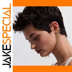 Gold Stainless Steel Chain Tassel Ear Cuff for Women