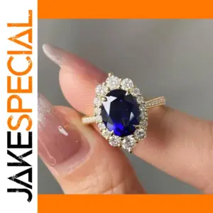 Elegant Gold and Silver Women's Ring with Blue Gem