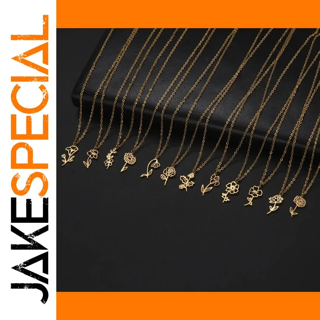 Birth Month Flower Necklace Collection 1 Birth Month Flower Necklace Collection