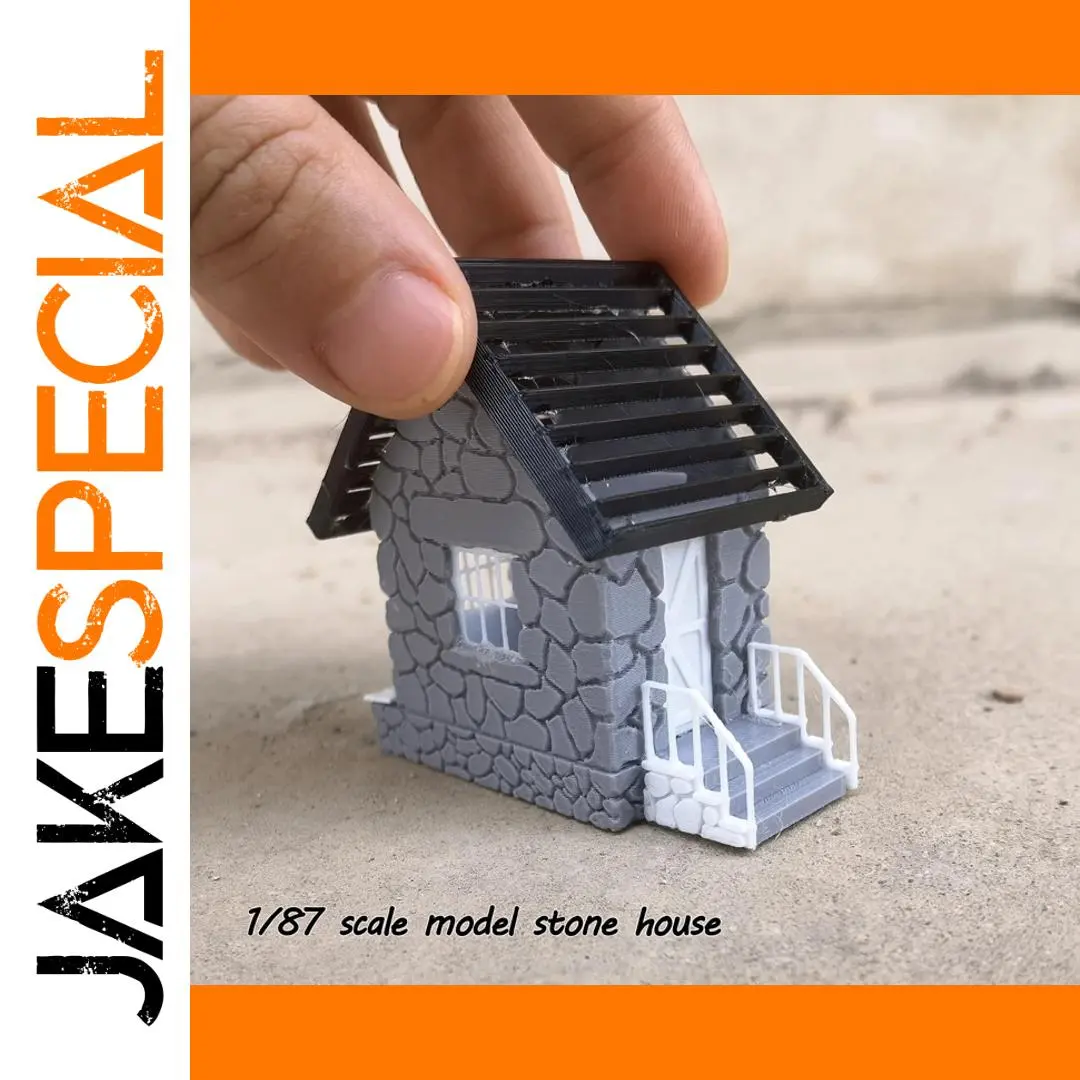 1/87 HO Scale Rustic Stone House Model 1 1/87 HO Scale Rustic Stone House Model