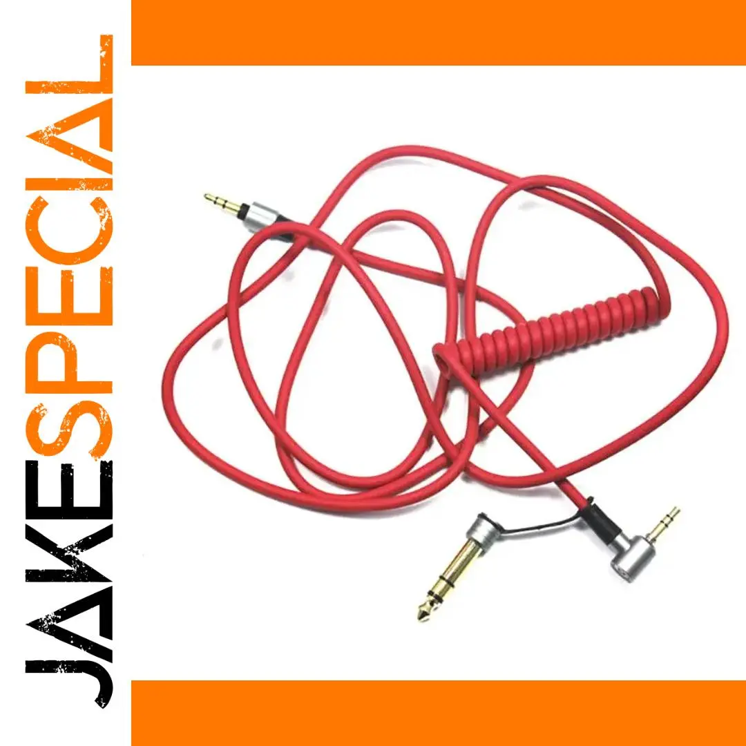 Red Stereo Audio Cable for Headphones 1 Red Stereo Audio Cable for Headphones