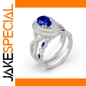 Silver Waterdrop Ring Set for Women