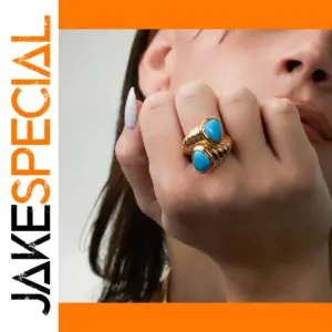 Stainless Steel Turquoise Cross Ring 7