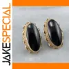 Black Stone Stud Earrings for Women