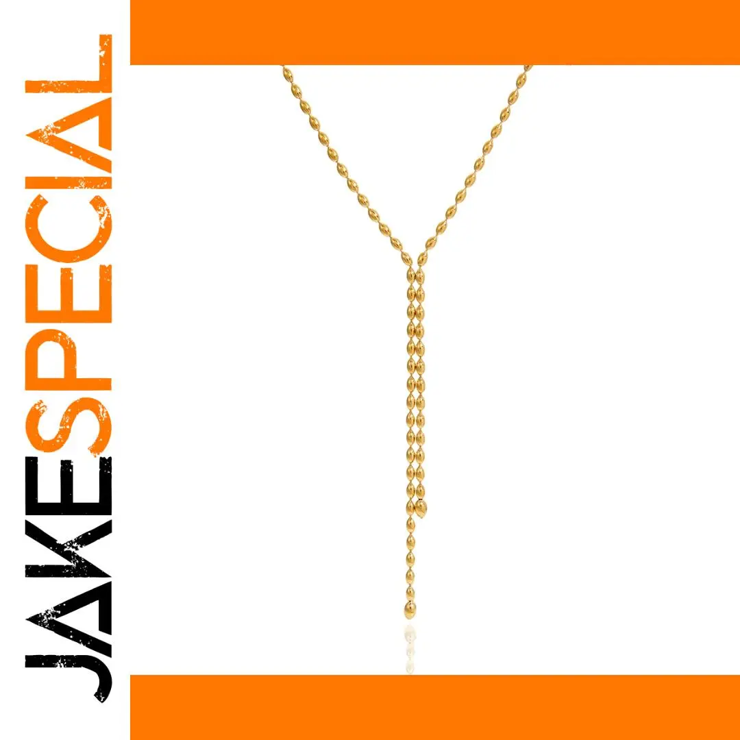 Stainless Steel Gold Y-Shaped Necklace 1 Stainless Steel Gold Y-Shaped Necklace