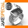 Vintage Geometric Men’s Ring with Zircon Stone