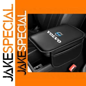 Black Faux Leather Car Center Console Armrest Pad