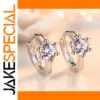 Silver-Tone Cubic Zirconia Stud Earrings