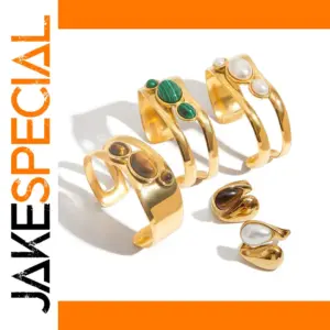 Stainless Steel Geometric Cuff Bracelet