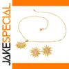 Stainless Steel Sun Necklace & Earrings Set