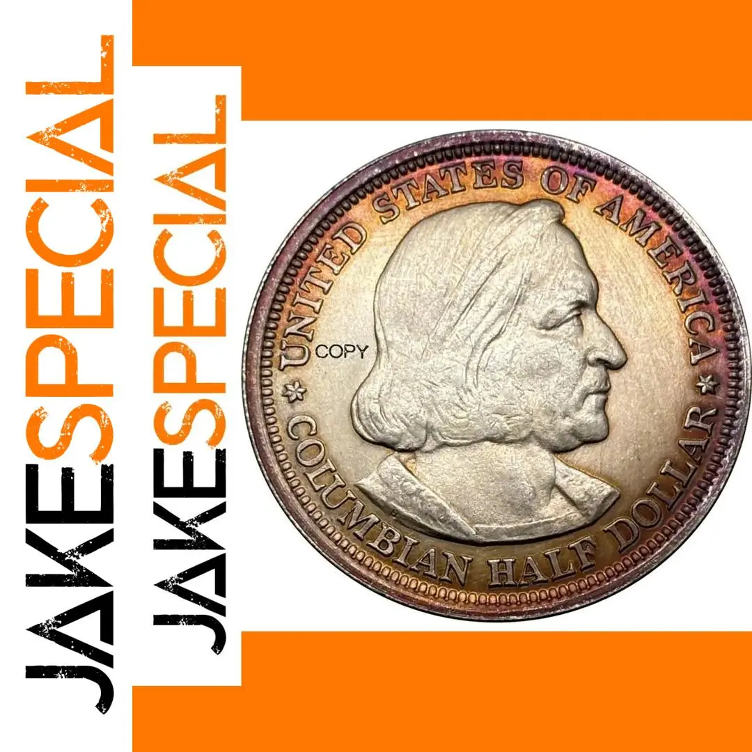 Vintage Columbian Half Dollar Replica, 30mm 1 Vintage Columbian Half Dollar Replica, 30mm
