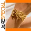Gold Stainless Steel Spiral Cuff Bracelet