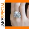 Women's Pearl and Leaf Charm Ring