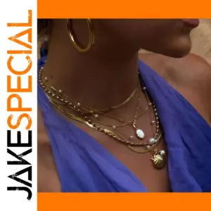 Stainless Steel Layered Chain Necklace for Women