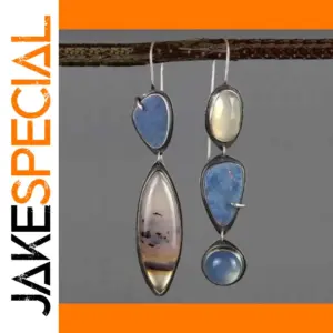 Vintage Oval Inlaid Earrings in Silver or Gold