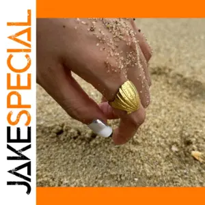Waterproof Gold Stainless Steel Shell Ring
