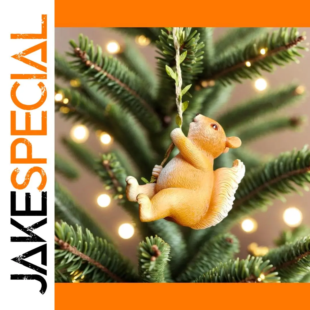 Resin Squirrel Ornament in Natural Tones 1 Resin Squirrel Ornament in Natural Tones