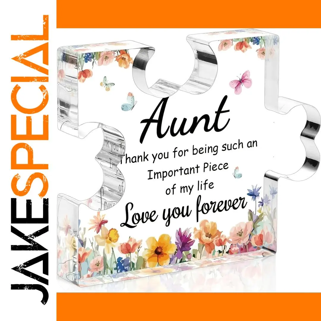 Acrylic Plaque for Aunt with Floral Design 1 Acrylic Plaque for Aunt with Floral Design