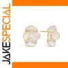 Elegant Stainless Steel Floral Drop Earrings