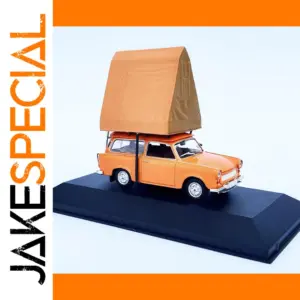 Vibrant Orange Trabant 601 Camper Van Model