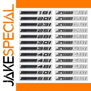 BMW S Drive Emblems Set - Gloss Black or Chrome