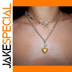 Layered Stainless Steel Bow-Knot Necklace for Women