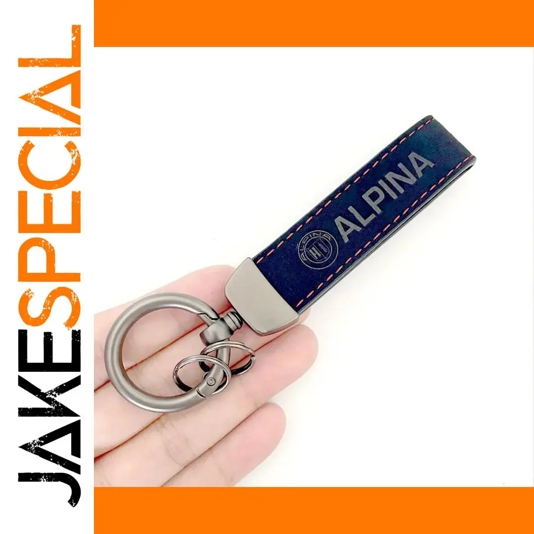 ALPINA Leather BMW Keychain with Emblem 1 ALPINA Leather BMW Keychain with Emblem