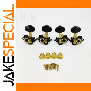 Elegant Black and Gold Ukulele Tuning Pegs Set