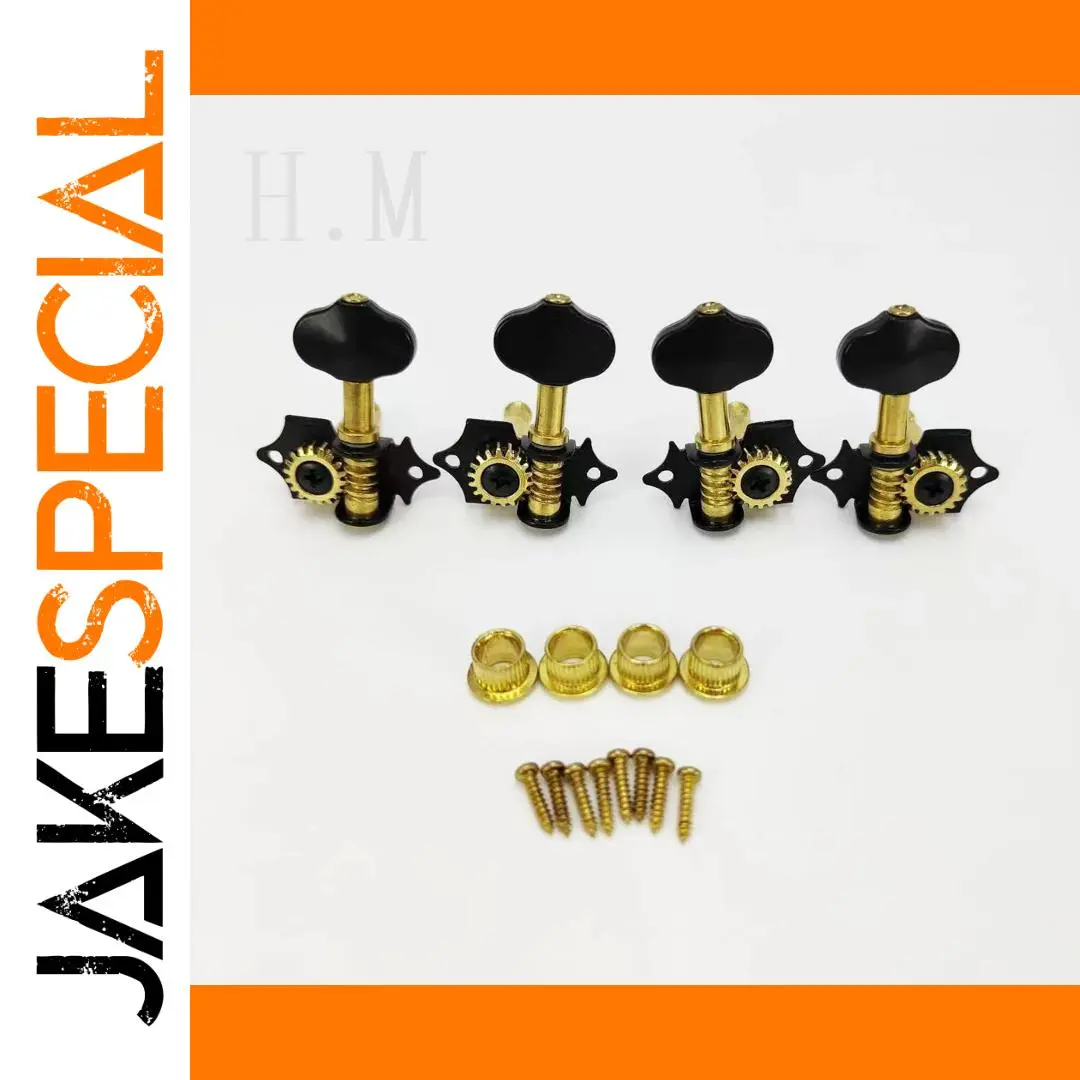 Elegant Black and Gold Ukulele Tuning Pegs Set 1 Elegant Black and Gold Ukulele Tuning Pegs Set