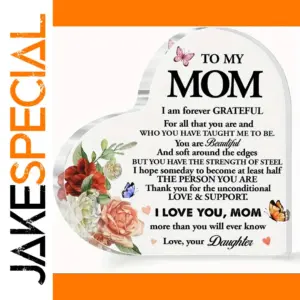 Heart-Shaped Acrylic Mom Message Sign