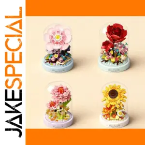 Floral DIY Building Block Set with Display Dome
