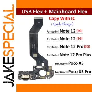 Xiaomi USB Charging Flex Cable for Poco X5/X6, Redmi Note 12