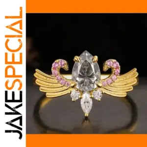 Gold Waterdrop Wing Ring Set for Women